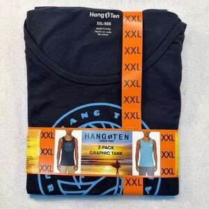 Hang Ten 2 Pack Tank Top Shirts Mens Size XXL Black & Turquoise New Beach Surf